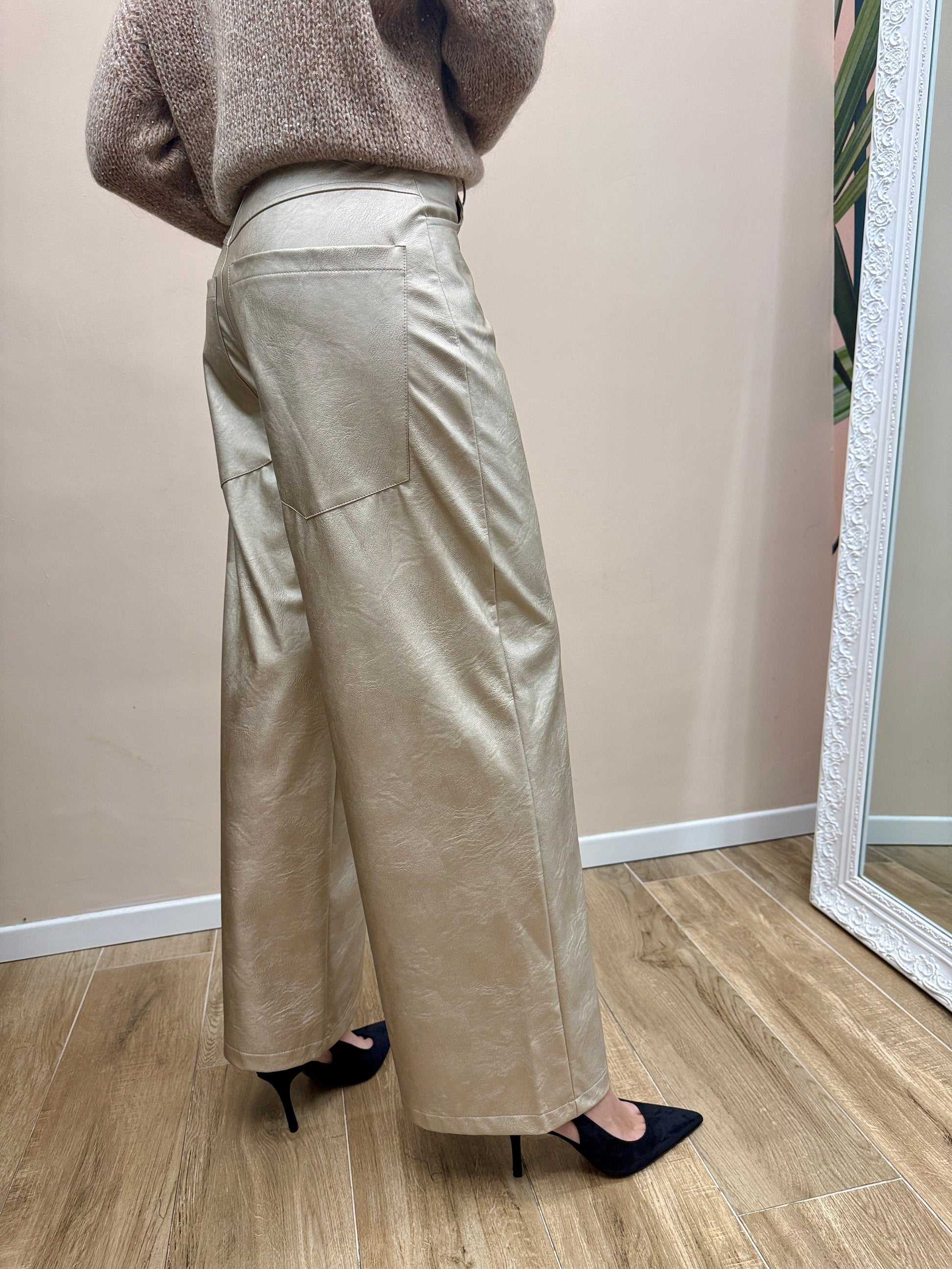 Pantalone Giusi metal - PLATINO