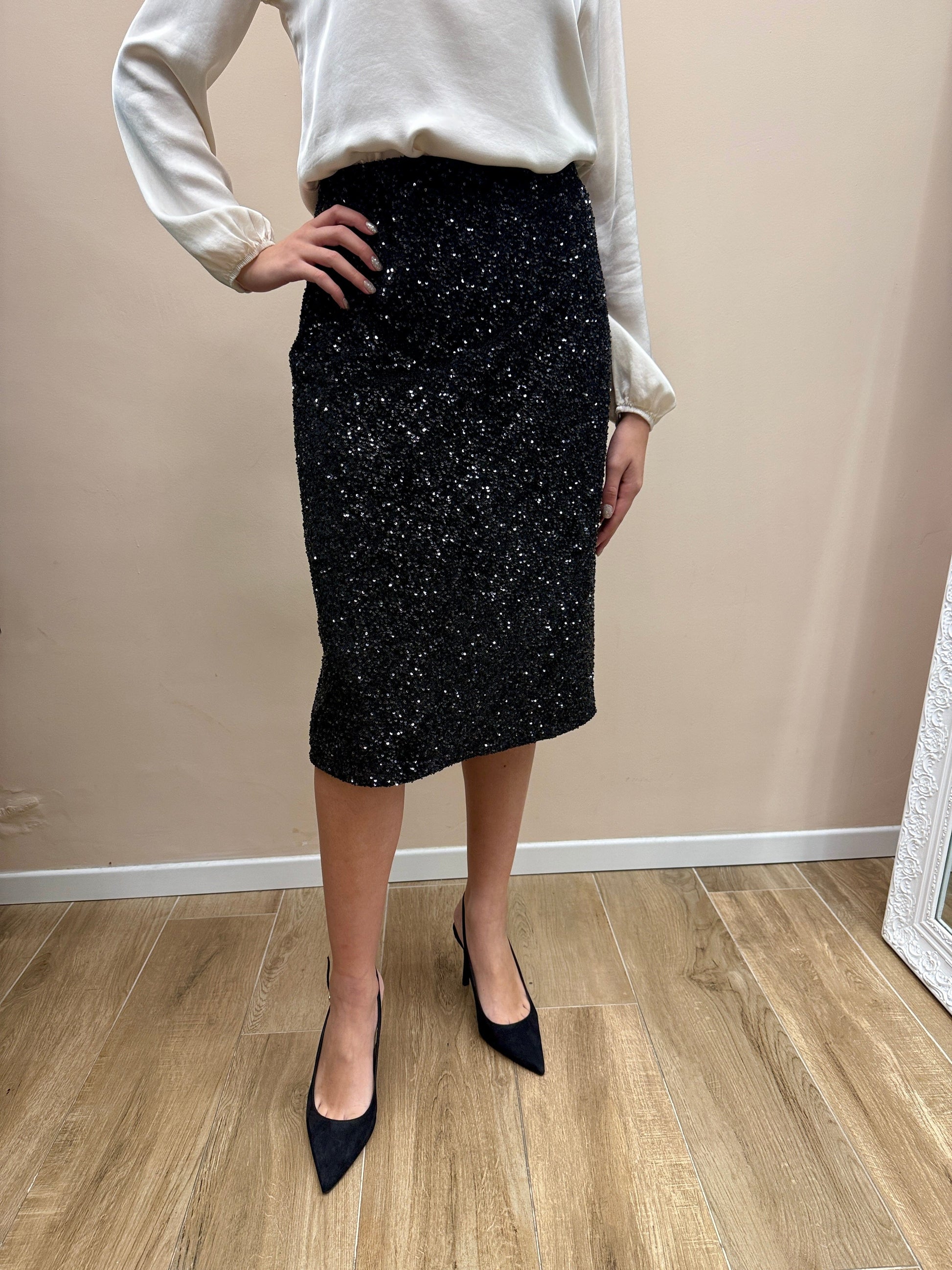 Gonna paillettes - NERO