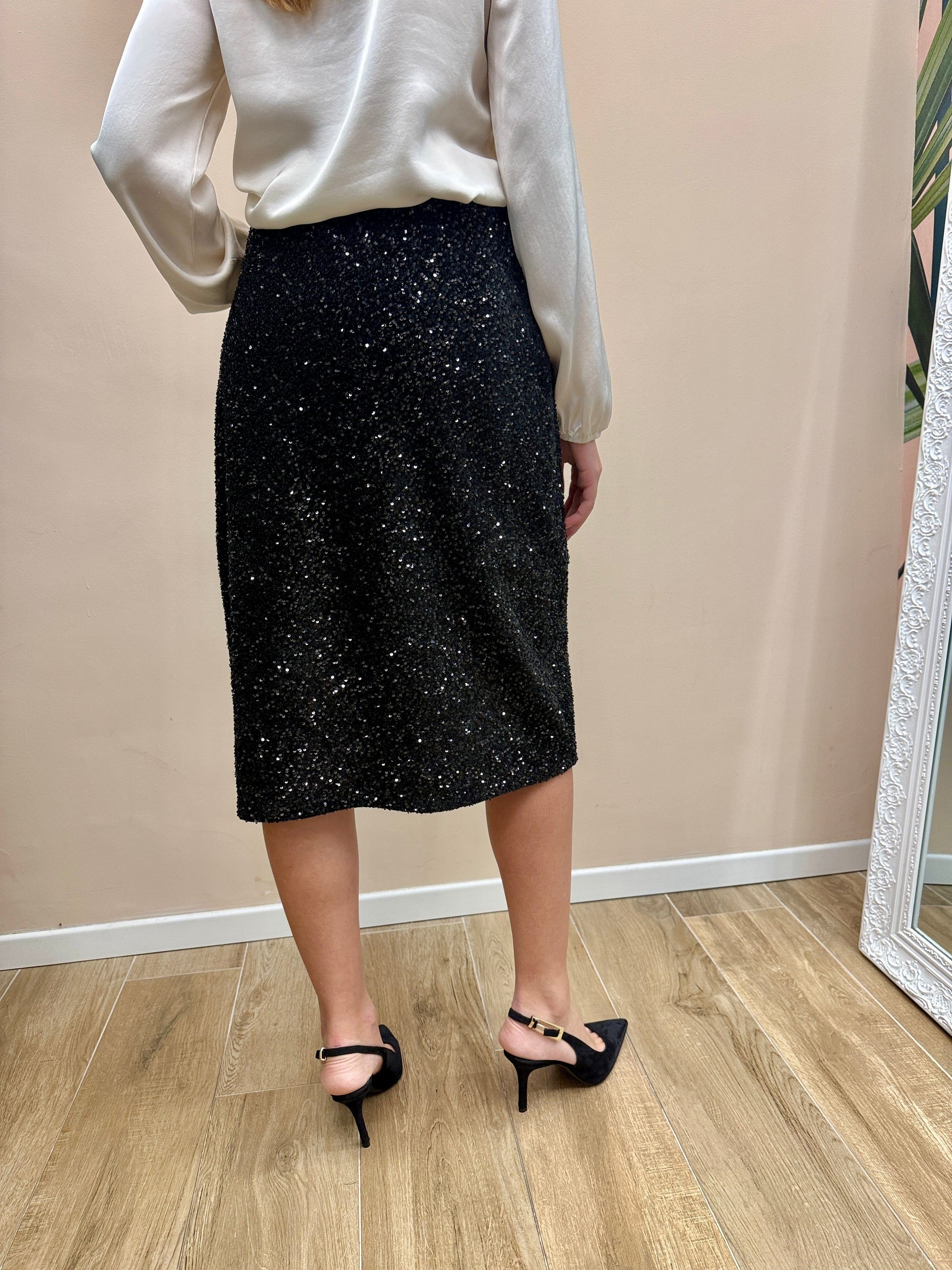 Gonna paillettes - NERO