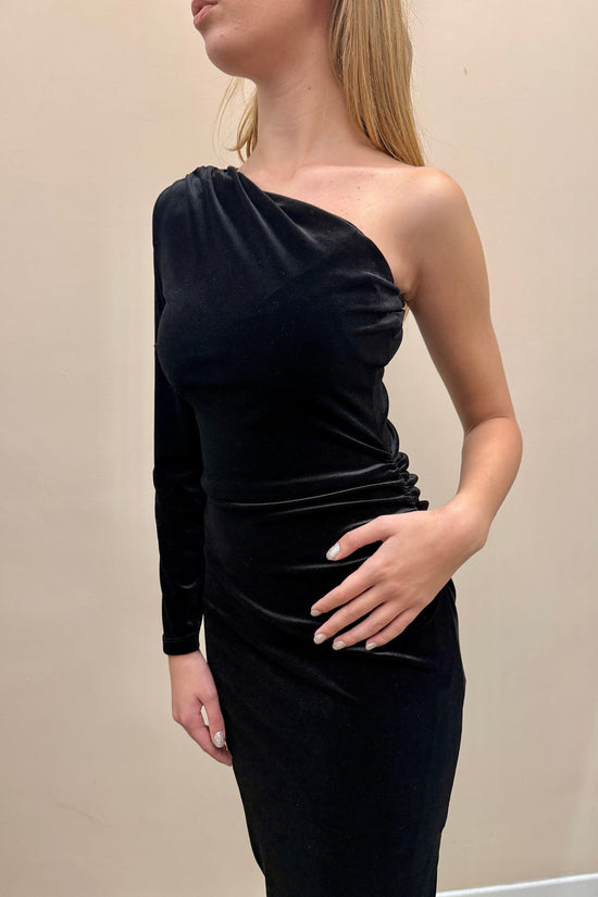 Abito lungo ciniglia - NERO