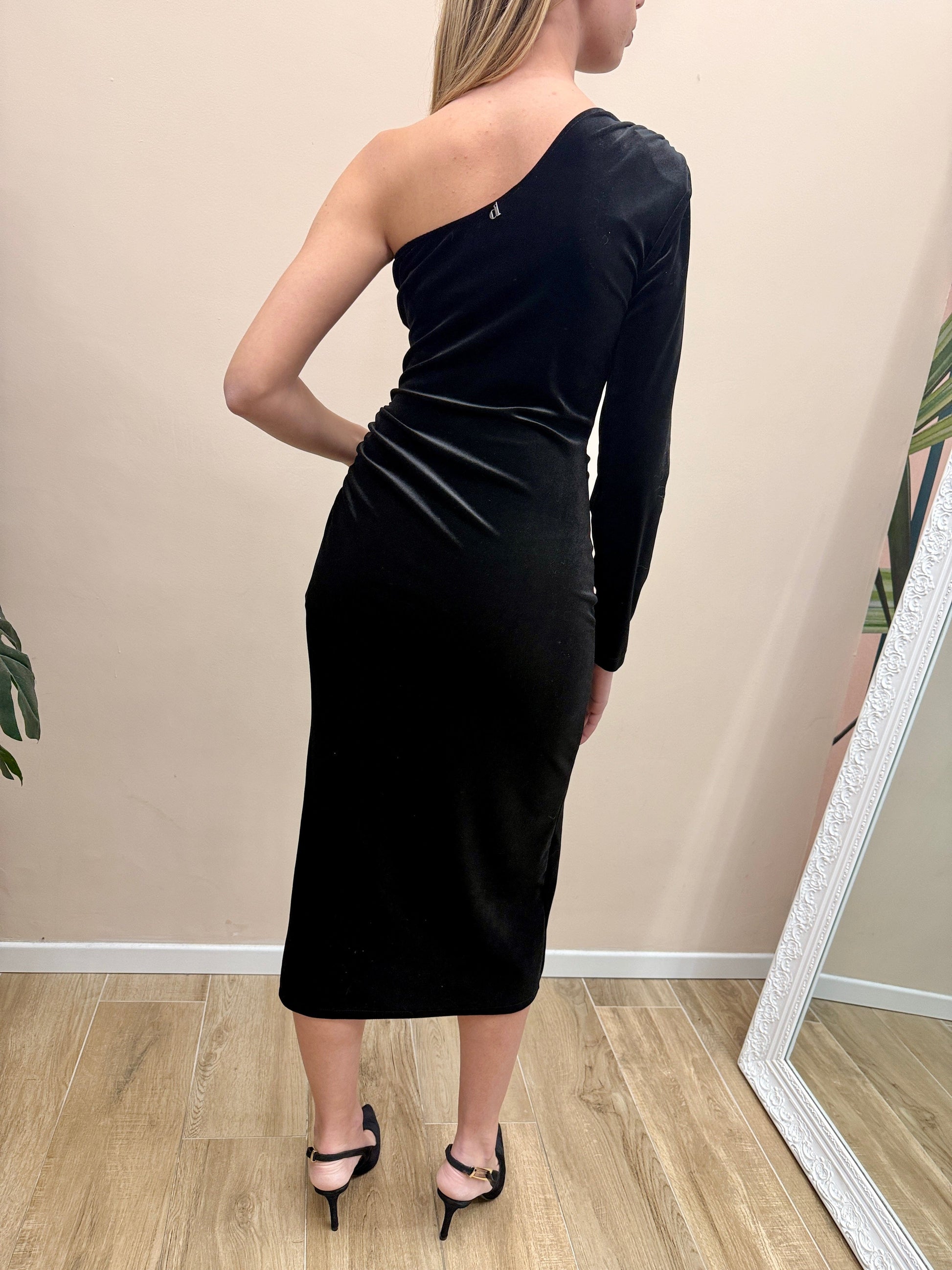 Abito lungo ciniglia - NERO