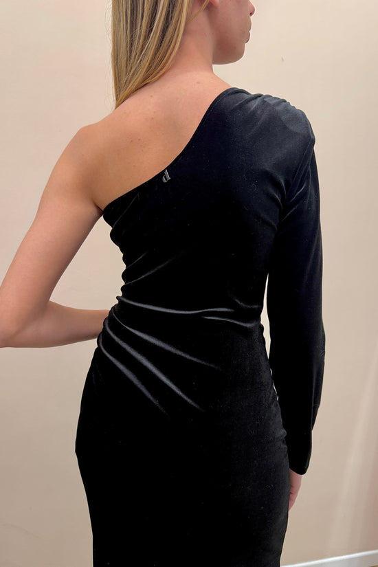 Abito lungo ciniglia - NERO