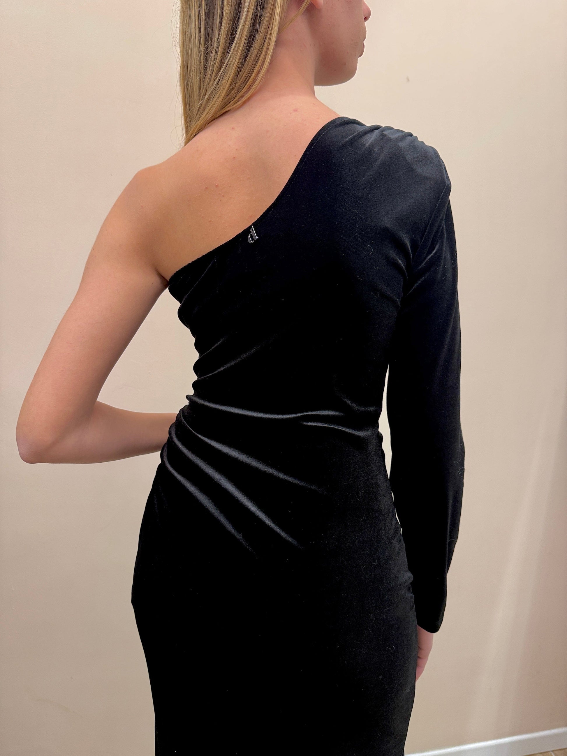 Abito lungo ciniglia - NERO