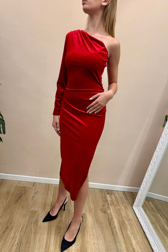 Abito lungo ciniglia - ROSSO