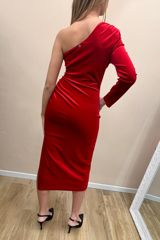 Abito lungo ciniglia - ROSSO