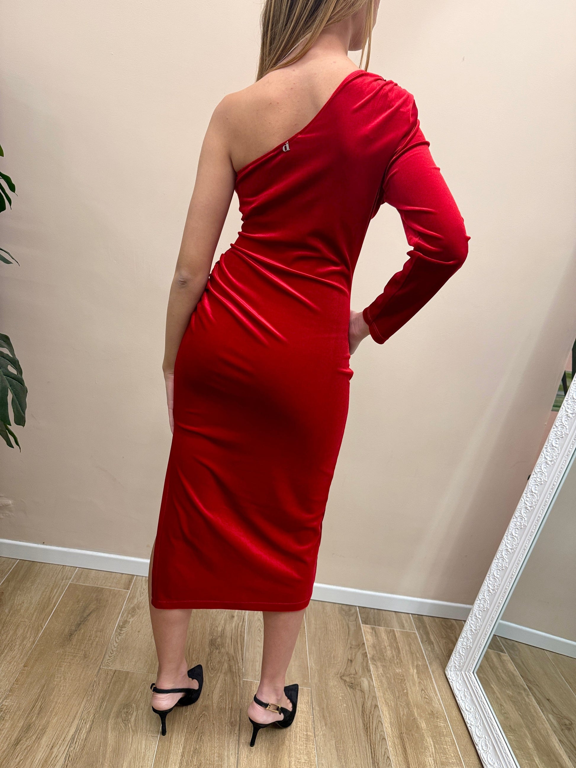 Abito lungo ciniglia - ROSSO