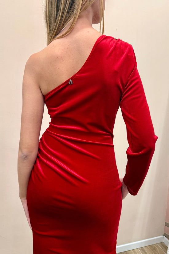 Abito lungo ciniglia - ROSSO