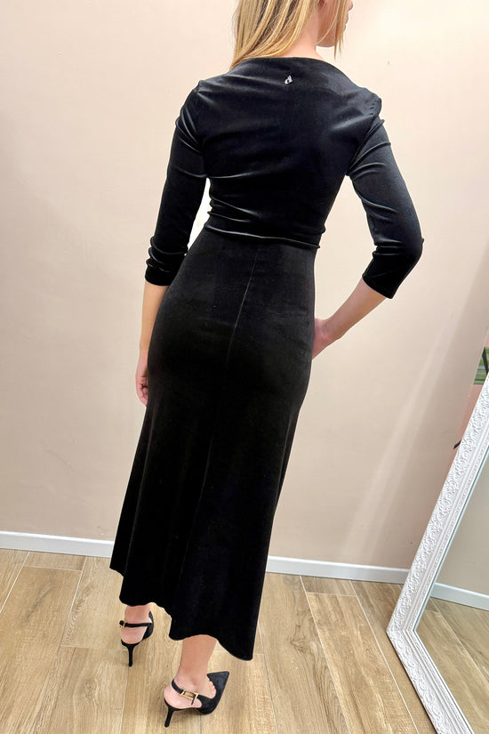 Abito lungo ciniglia - NERO