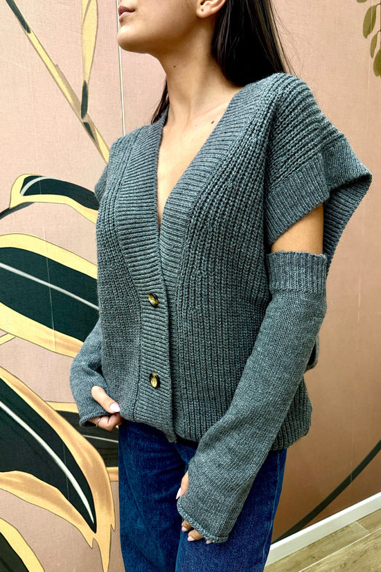 Gilet c/manicotti - GRIGIO