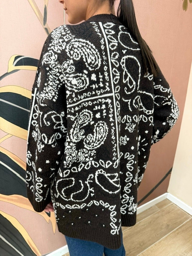 Cardigan bandana - CIOCCOLATO