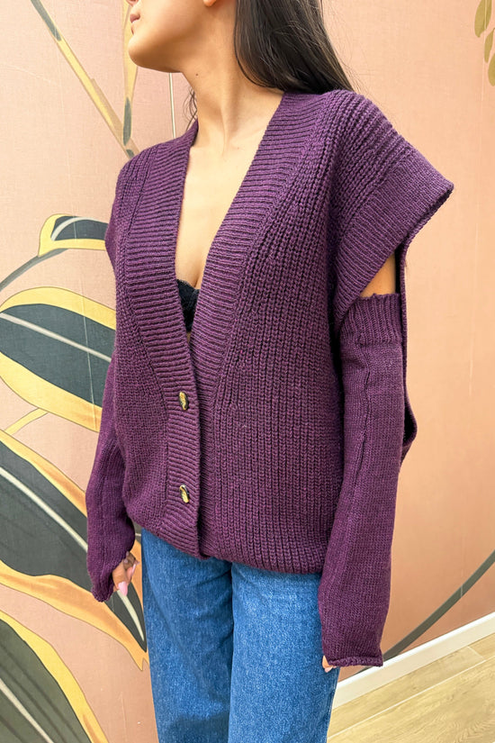 Gilet c/manicotti - VIOLA