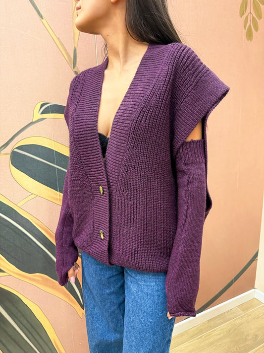 Gilet c/manicotti - VIOLA