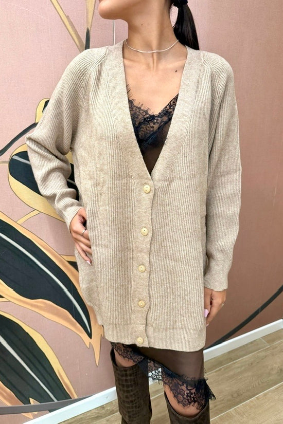 Cardigan over - BEIGE
