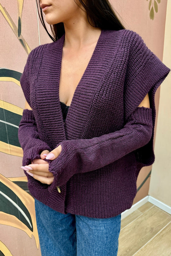 Gilet c/manicotti - VIOLA
