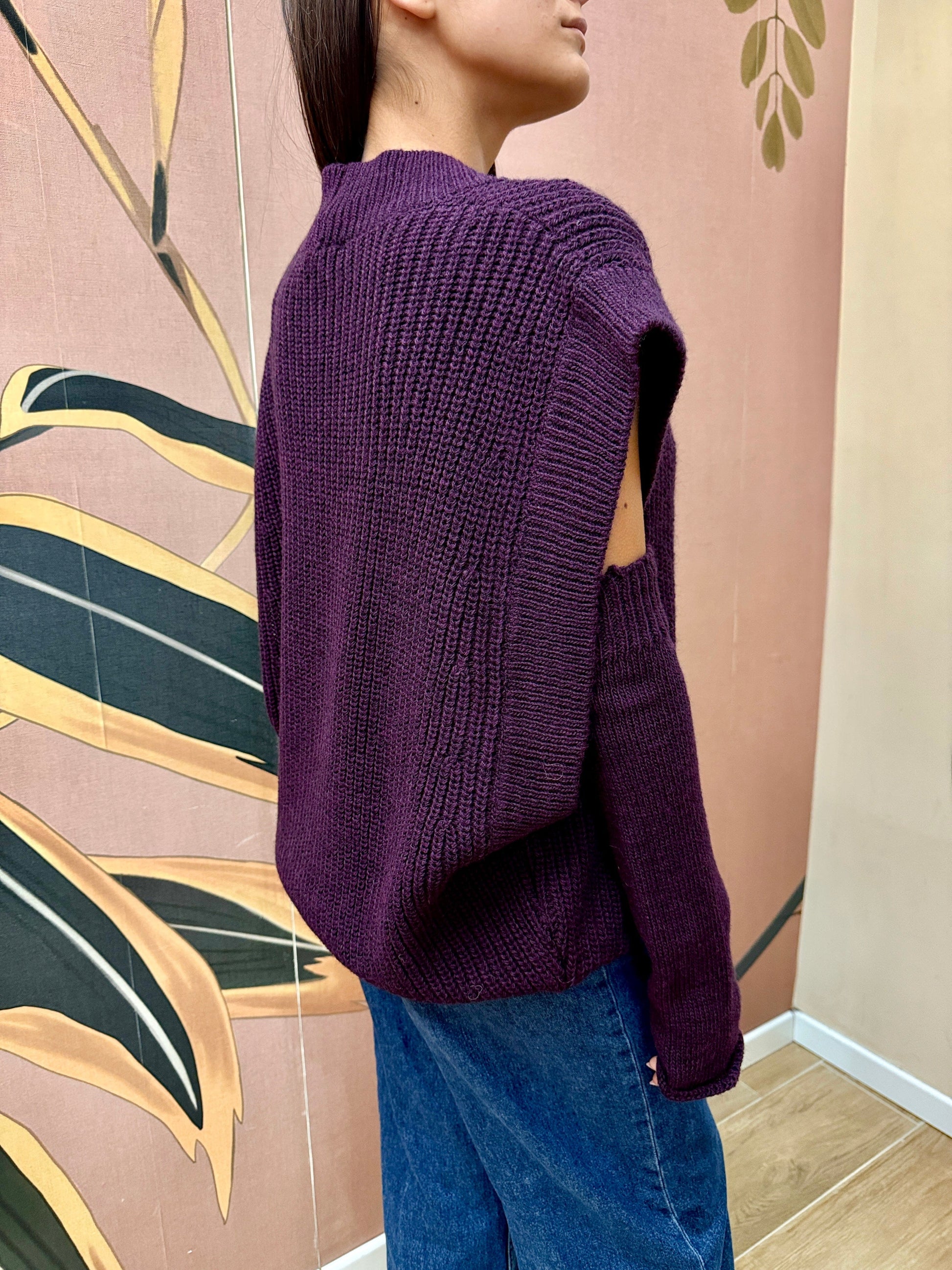 Gilet c/manicotti - VIOLA