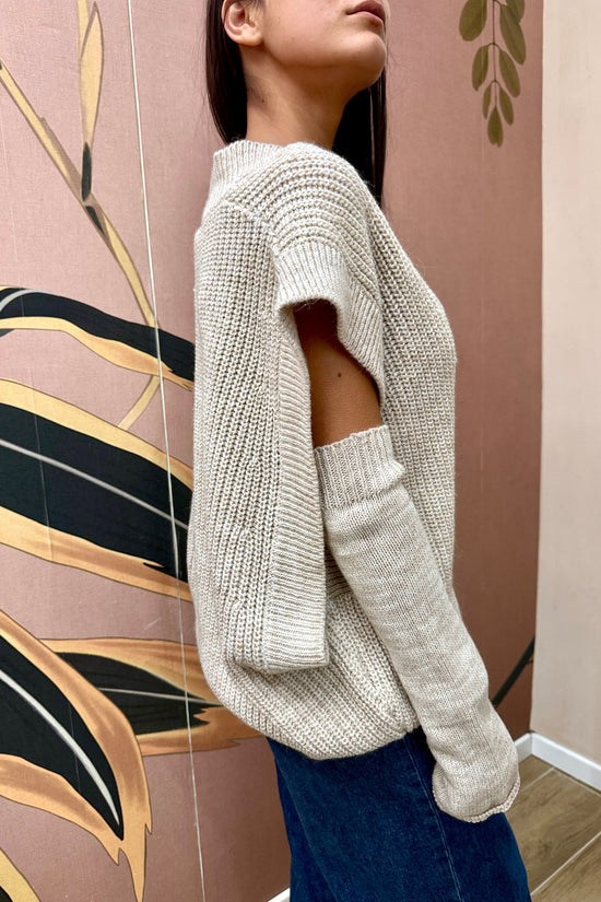 Gilet c/manicotti - CREMA