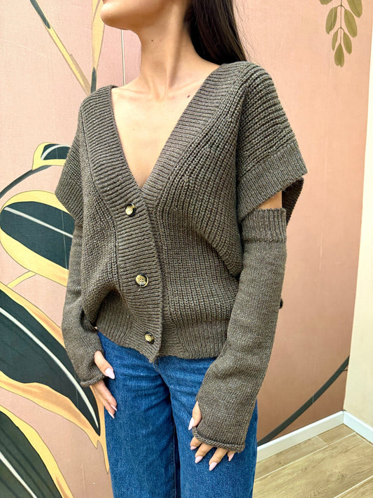 Gilet c/manicotti - MORO