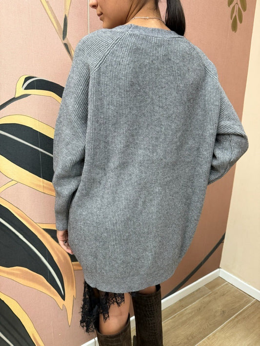Cardigan over - GRIGIO