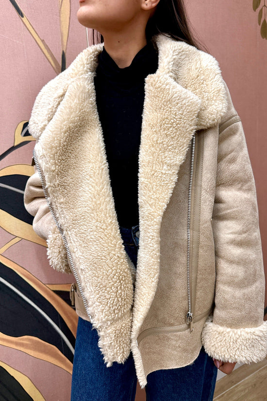 Cappotto montone over - PANNA