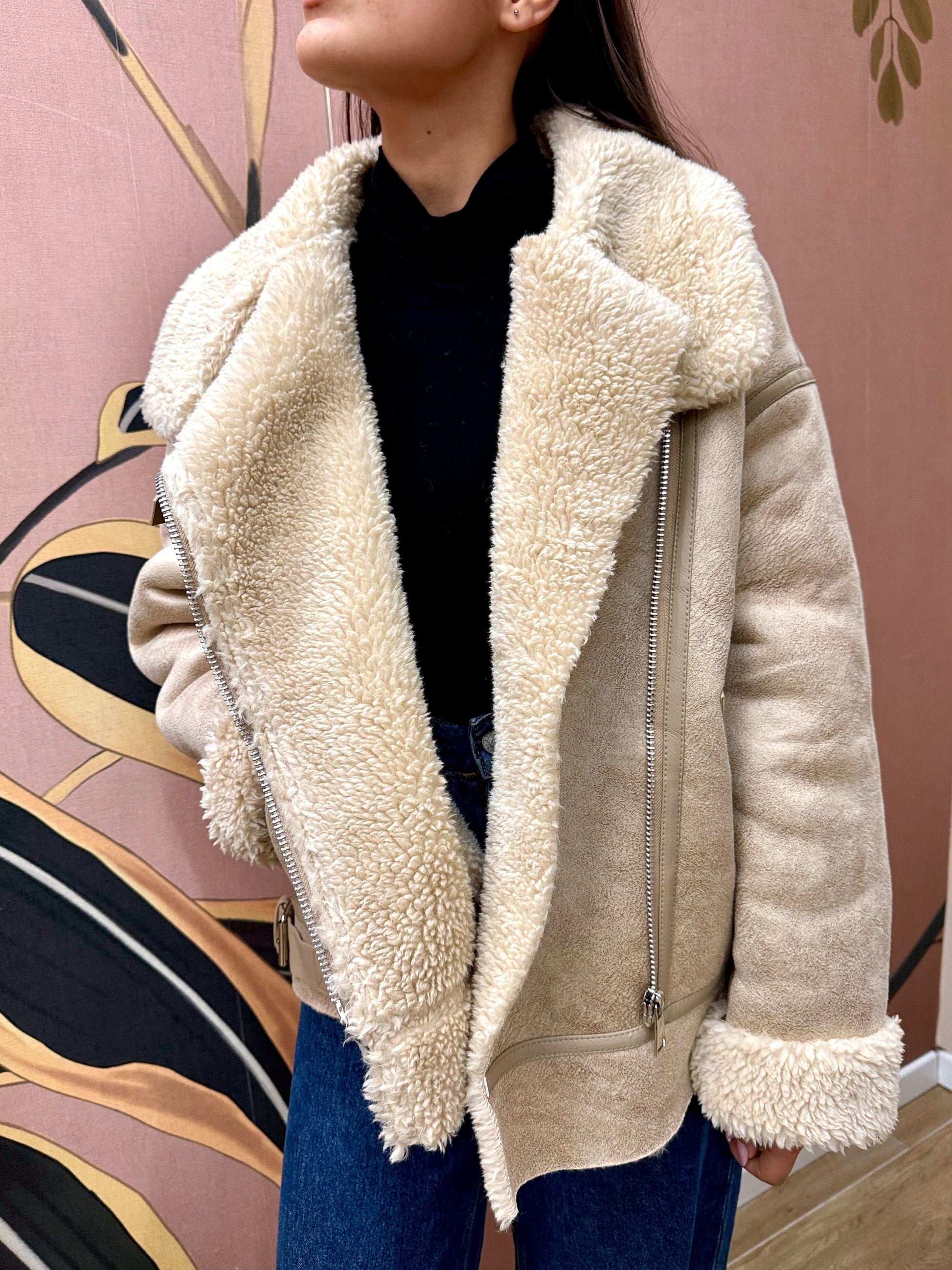 Cappotto montone over - PANNA