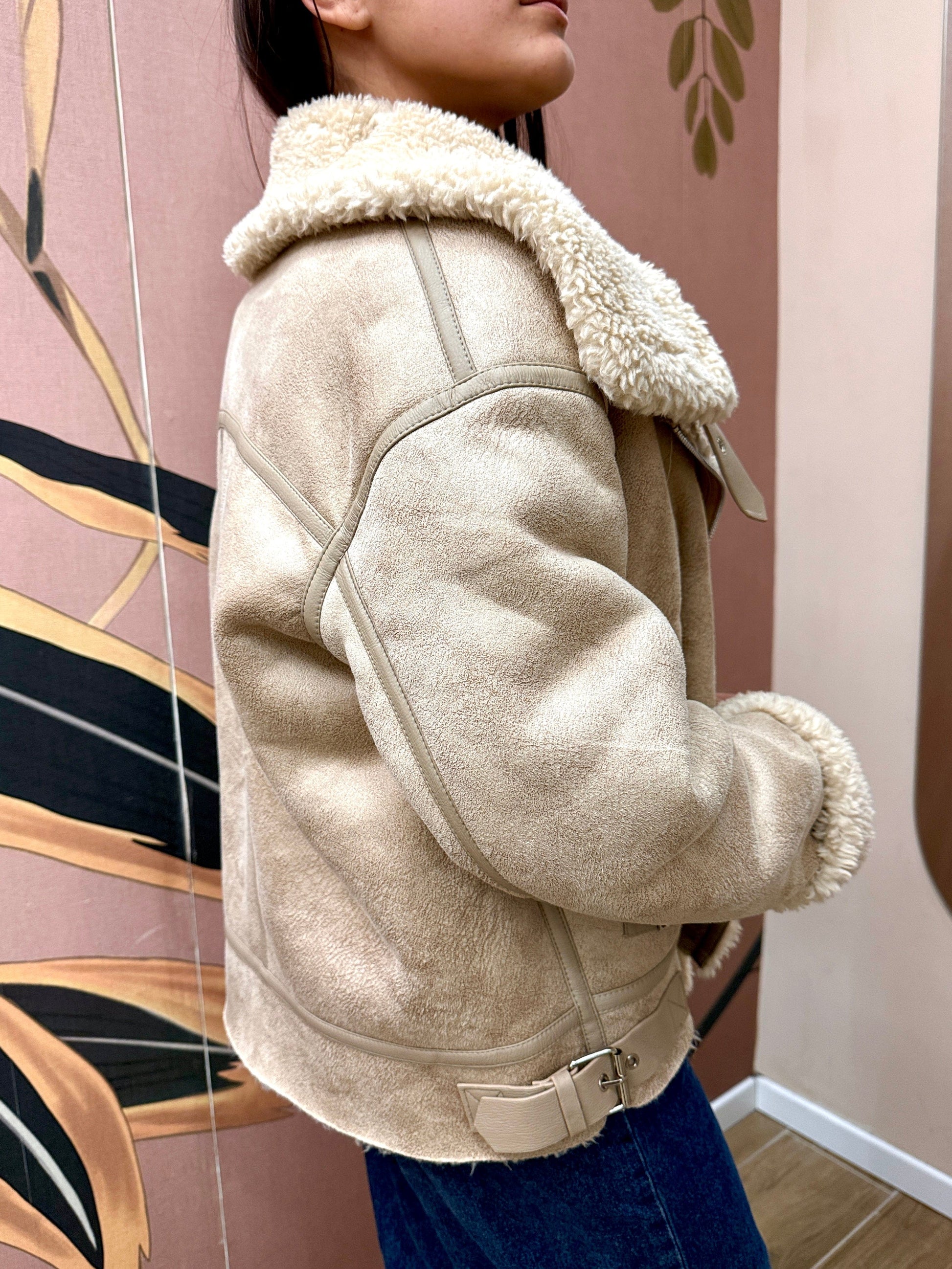 Cappotto montone over - PANNA