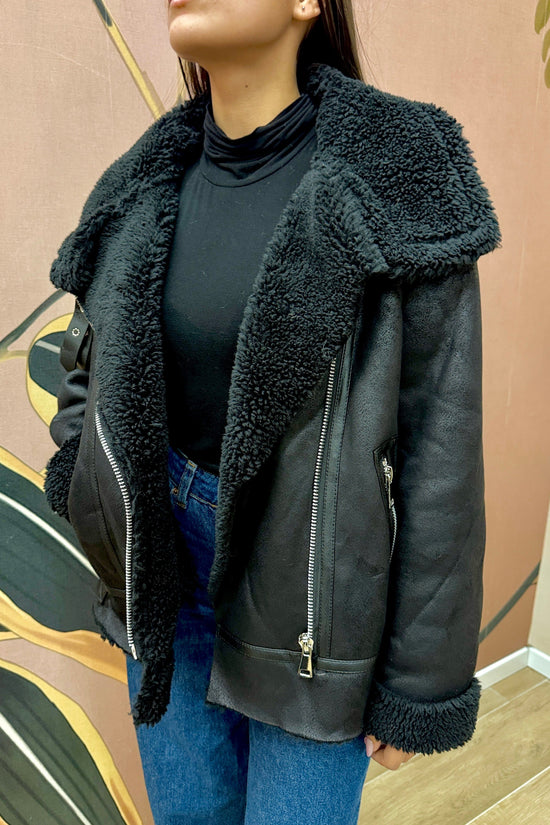 Cappotto montone over - NERO