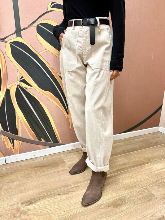 Pantalone velluto barrel - BURRO