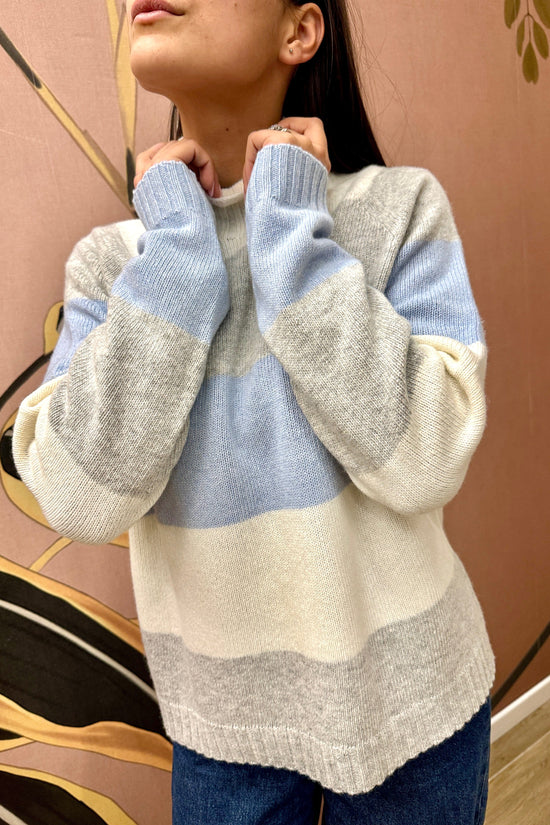 Maglia rigata m/cachemire - BURRO