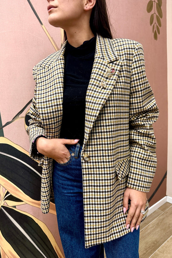 Giacca quadri - GIALLO BURRO