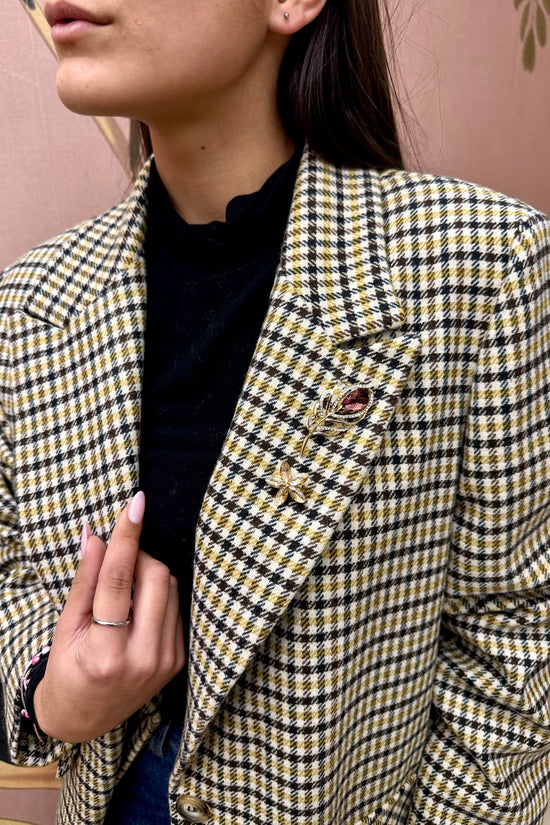 Giacca quadri - GIALLO BURRO
