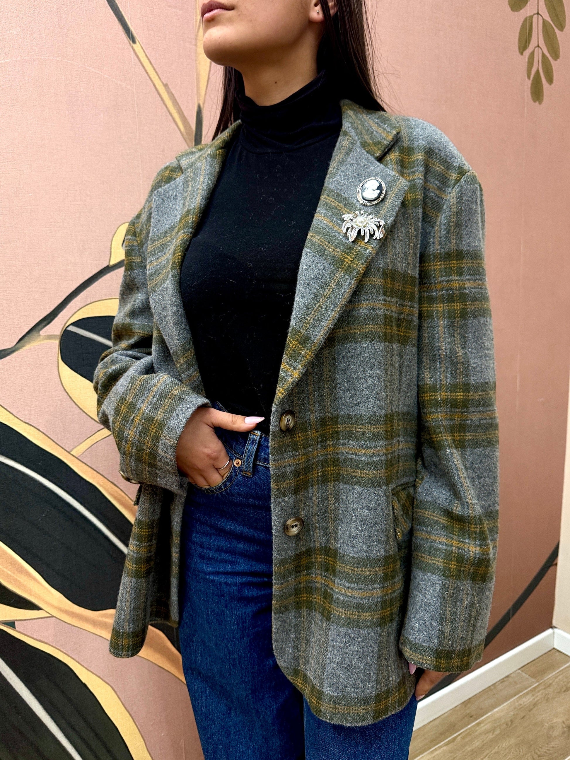 Giacca check - GRIGIO