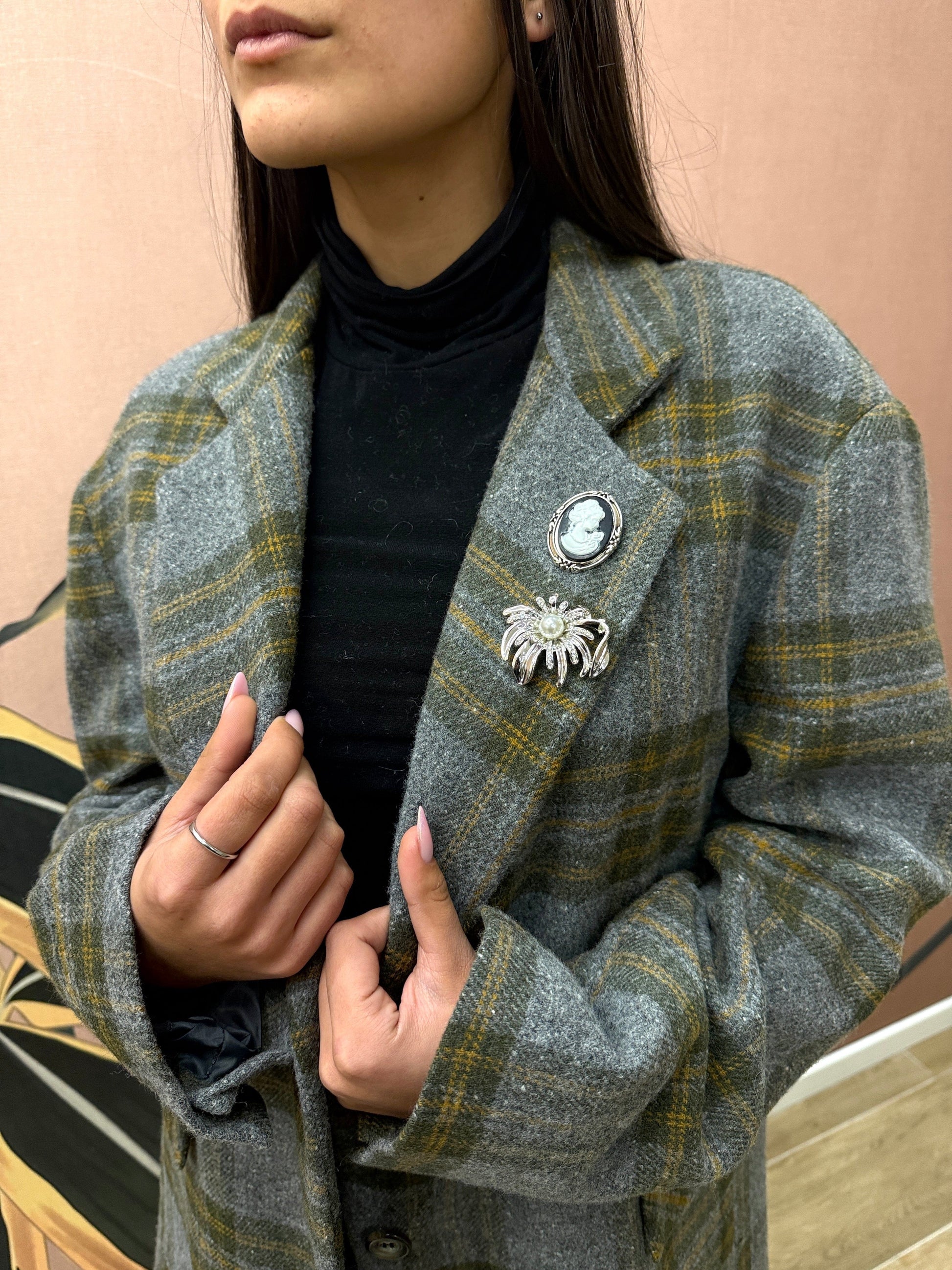 Giacca check - GRIGIO