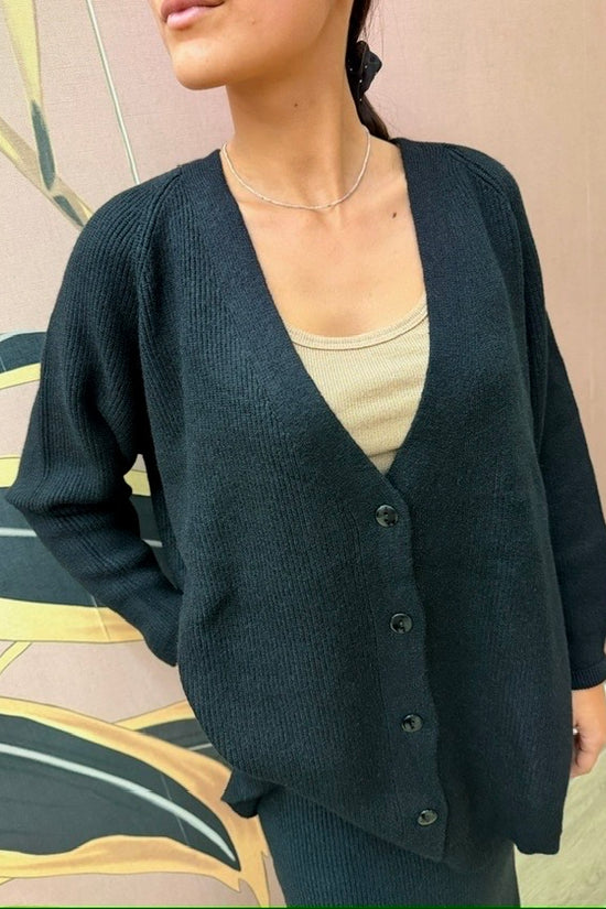 Cardigan lungo - NERO