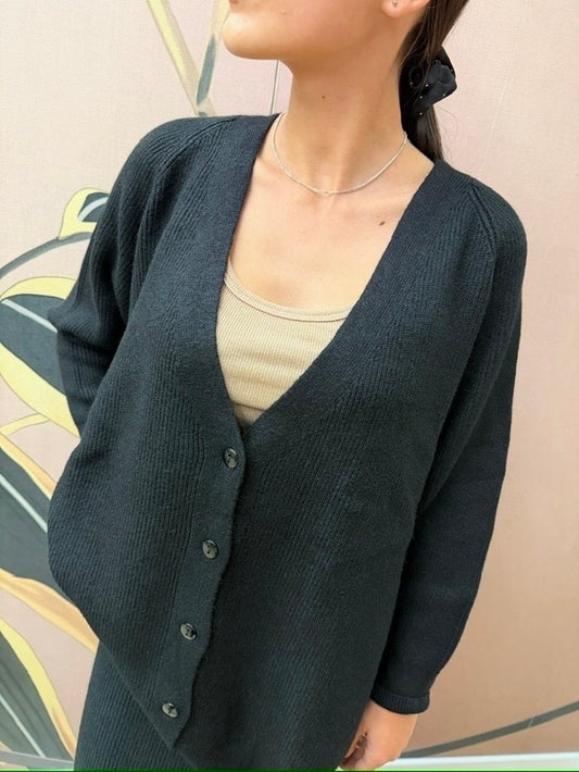 Cardigan lungo - NERO