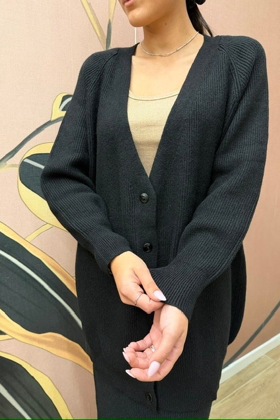 Cardigan lungo - NERO