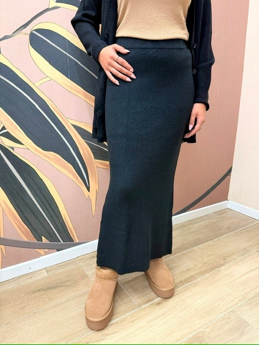 Gonna in maglia - NERO