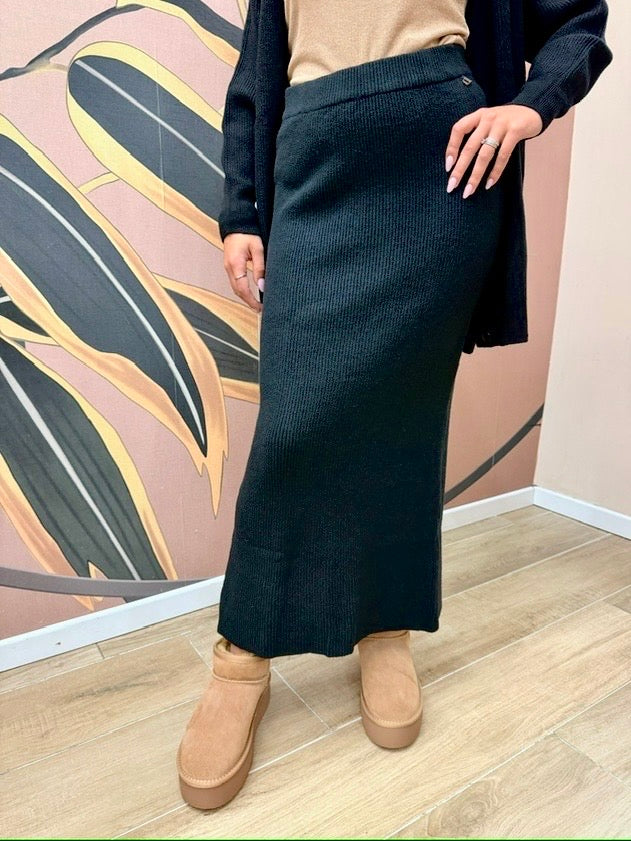 Gonna in maglia - NERO