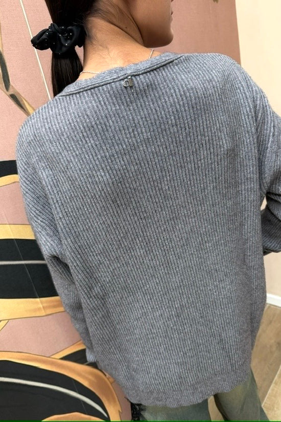 Pull scollo a V - GRIGIO