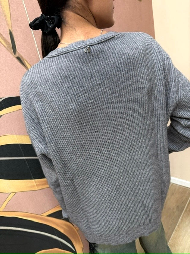 Pull scollo a V - GRIGIO