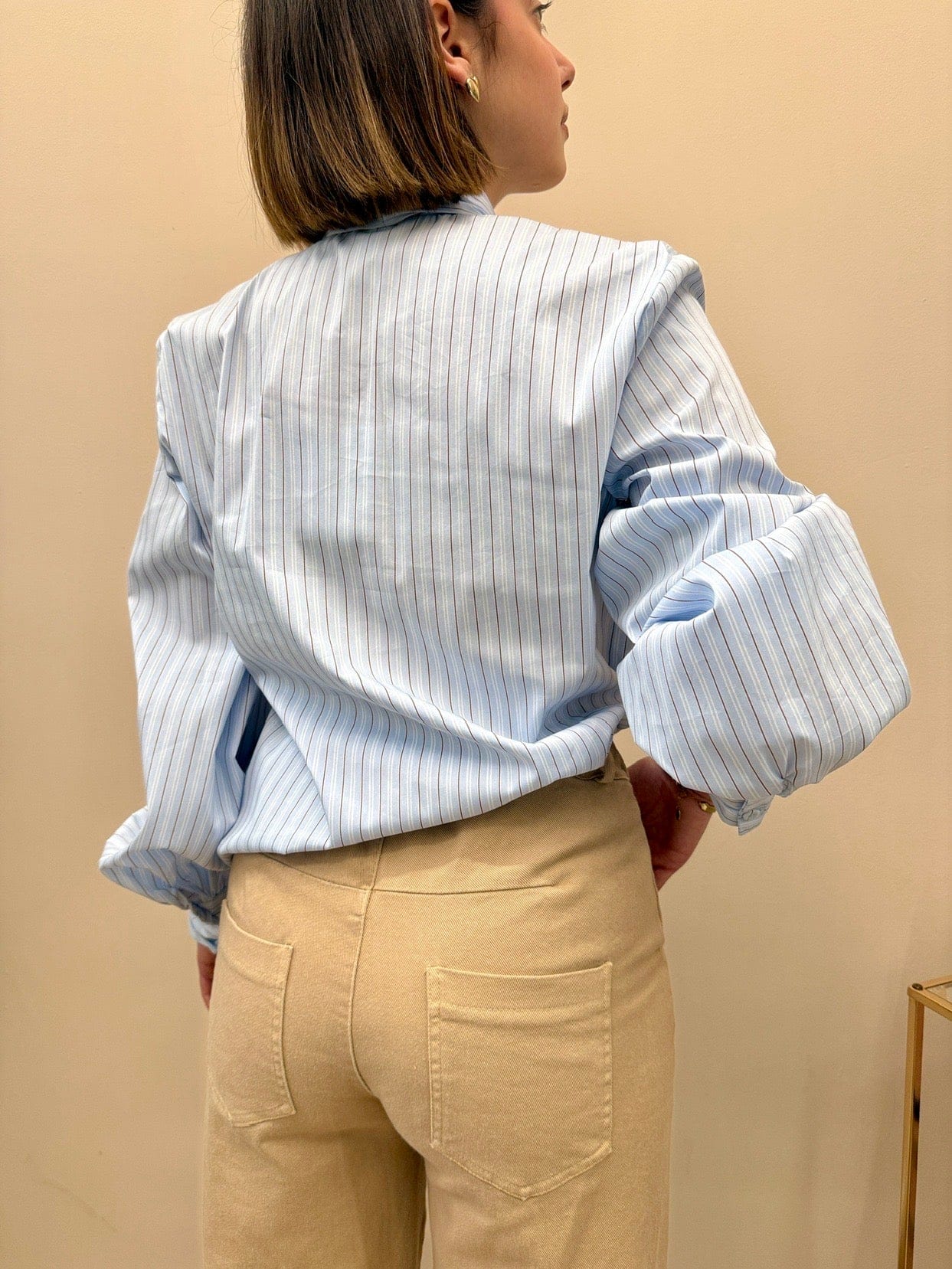 Camicia con fiocco - CELESTE