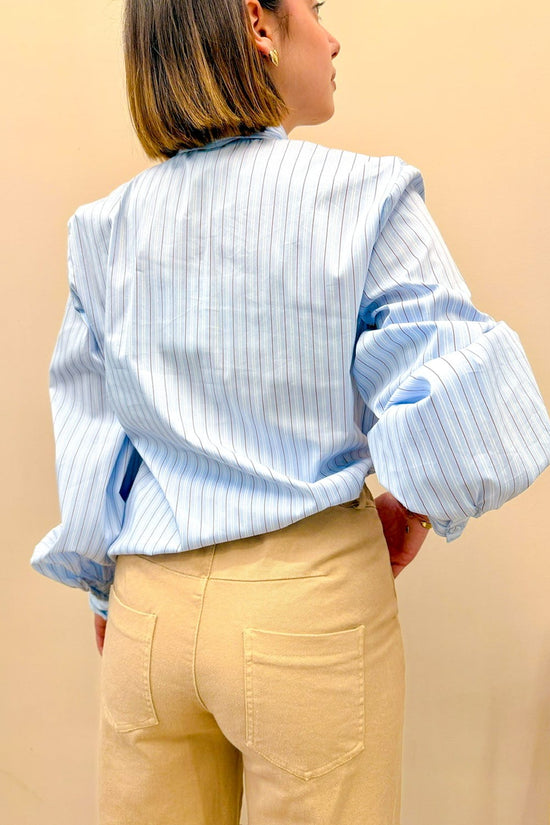 Camicia con fiocco - CELESTE