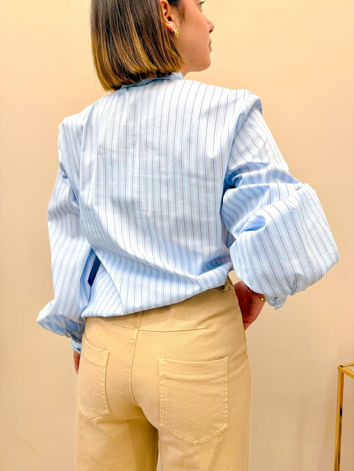 Camicia con fiocco - CELESTE