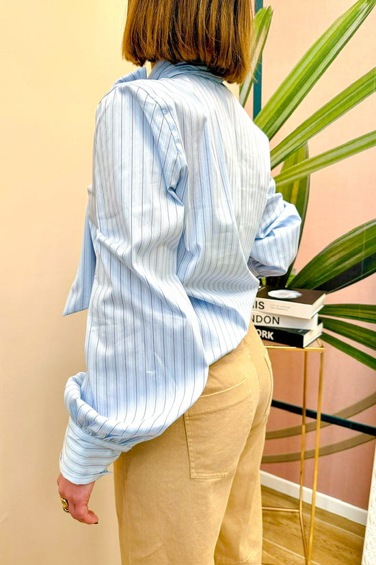 Camicia con fiocco - CELESTE