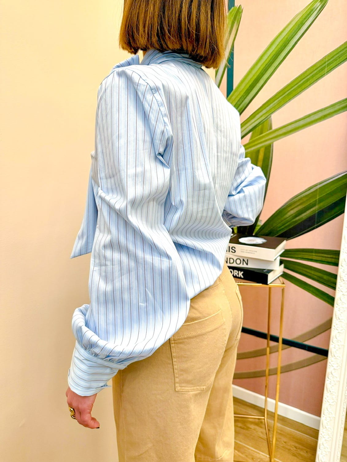 Camicia con fiocco - CELESTE