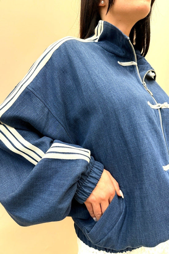 Giacca orientale in jeans - BLUE DENIM