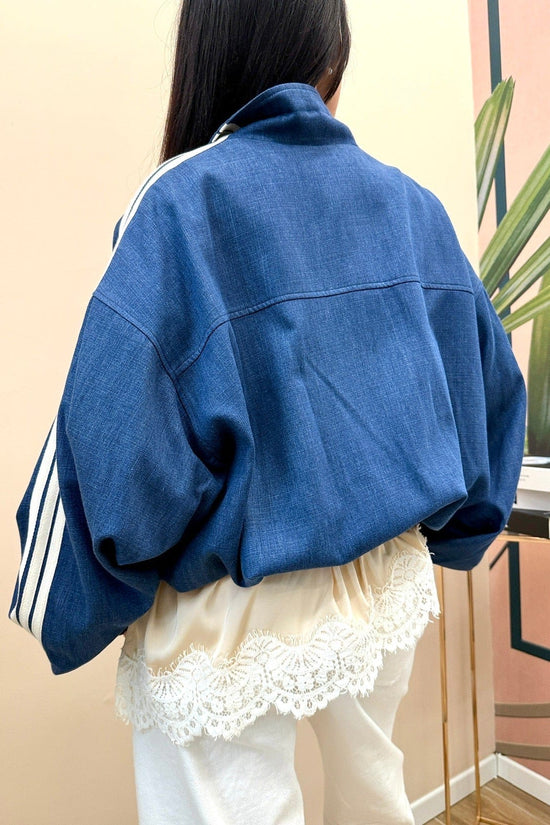 Giacca orientale in jeans - BLUE DENIM