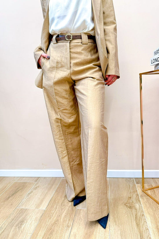 Pantalone viscosa satinato - TABACCO