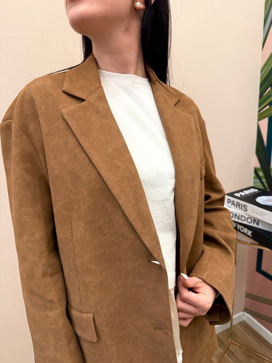 Giacca ecodainetto over - CUOIO