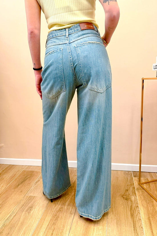 Jeans palazzo in tencel - SABBIA