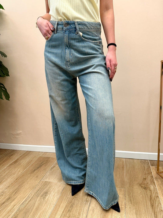 Jeans palazzo in tencel - SABBIA